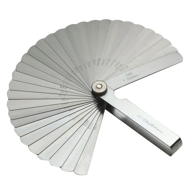 Feeler gauge set 0.02–1.00 mm