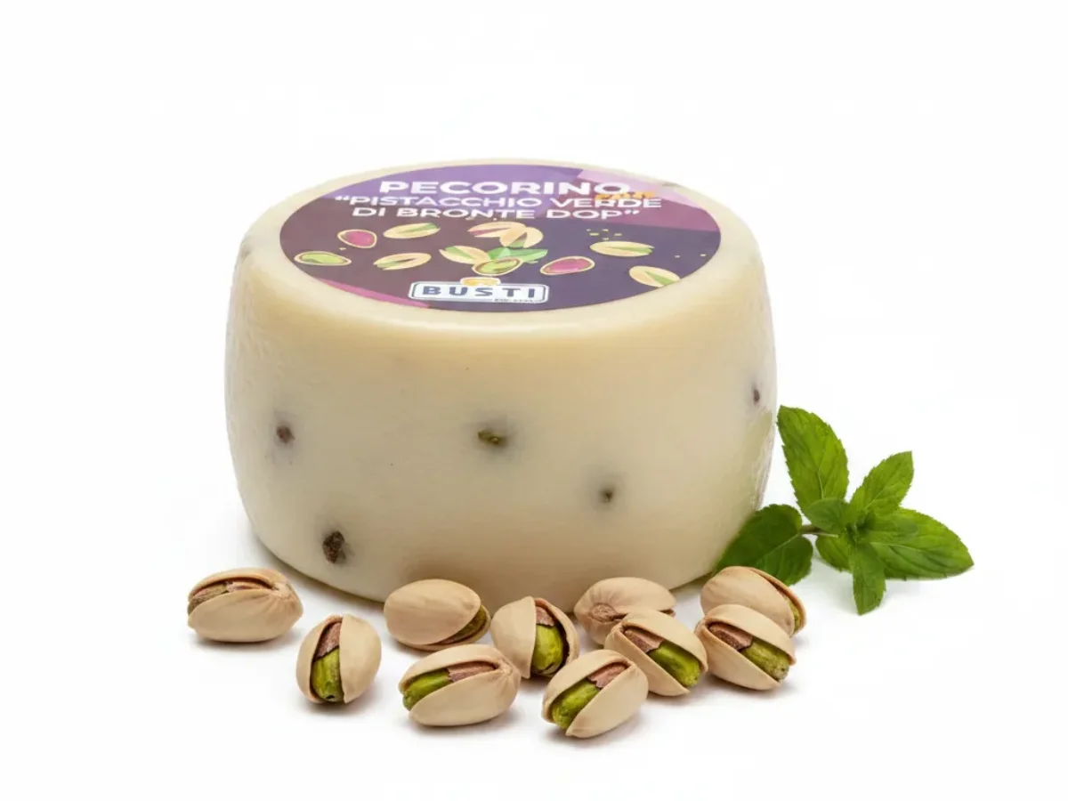 Pecorino with Green Pistachio of Bronte Busti